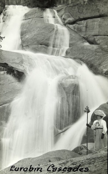eurobin cascades with woman