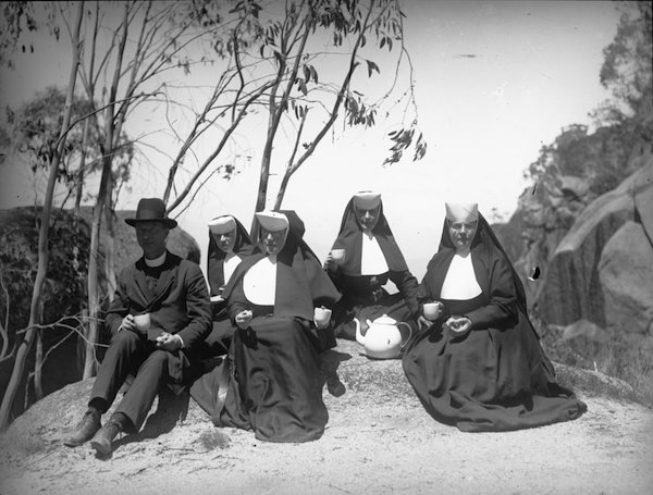 nuns on rock